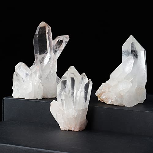 GEBSKI Clear White Quartz Crystal Cluster Stone Crystals Yoga Seven Balance Point Polishing Specimen Exquisite Home Decoration (Color : White, Size : 100-150g)