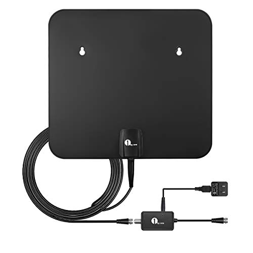 TV Antenna, 1byone Amplified HD Digital Indoor/Outdoor Waterproof TV Antenna Long Range 100