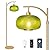 Duoled Dimmable Glass Floor Lamp,Mid Century Modern Tall Standing Lamp Green Glass Lamp Shape,Gold Tall Pole Lamp for Living Room Bedroom Office with Remote, 1 x 1000LM LED Edison Bulbs Included