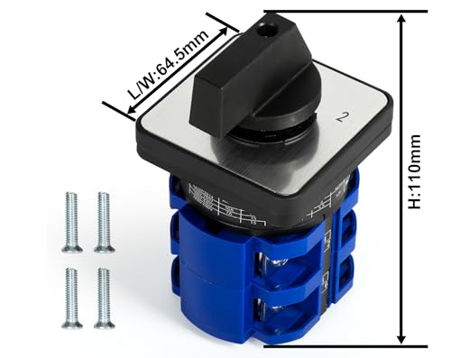 Interrupteur rotatif universal pour inverser la source d'alimentation des machines 63A - 6