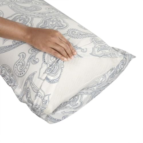 Image of Wakefit 100% Cotton Pillow Cover Set of 4 | 200 TC Soft & Breathable Pillow Cases | Standard Size 18 x 27 Inch | Skin Friendly, Durable & Gentle Machine Washable | Paisley