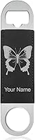 Vista 8 de LaserGram Abrebotellas, mariposa cola de golondrina, grabado personalizado incluido (cuero sintético, rosa)