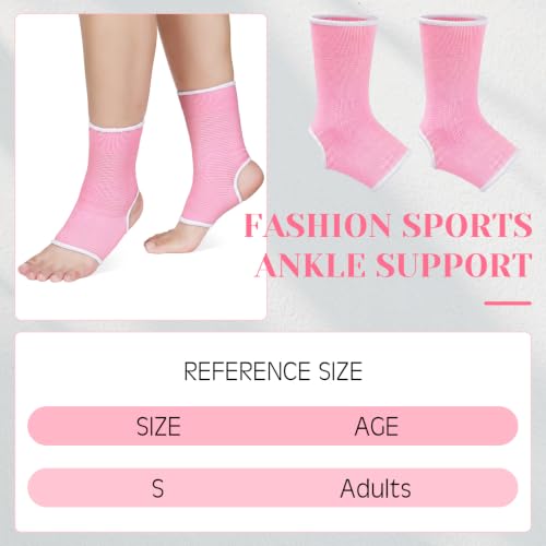 Image of Haysandy 4 Pieces / 2 Pair Ankle Support Brace for Women Men Elastic Adults Compression Socks Knitted Ankle Sleeve for Jogging Running Fitness