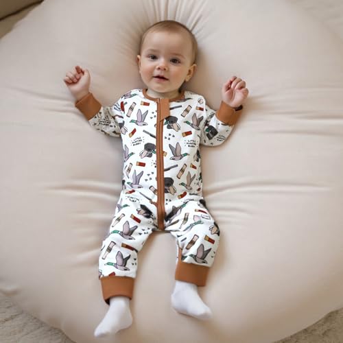 Baby Girl Boy Hunting Outfit Elk/Duck Long Sleeve Zipper Jumpsuit Infant One Piece Romper Newborn Fall Winter Clothes3