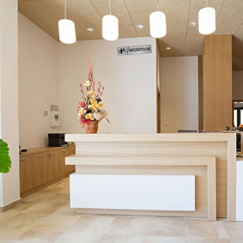 Image of CVANU 1pc Silver Acrylic RECEPTION Self-Adhesive Sign Board for Office /Hospital /Cafe Sign Board c80