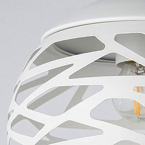 Iluminación interior moderna E27 con lámparas de techo blancas geométricas 3