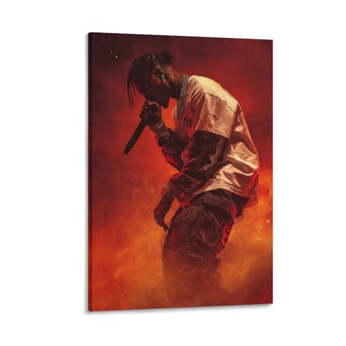 Travis Scott �g�����B�X�E�X�R�b�g �L���ȉ̎� �|�X�^�[ (4) ��� �ǃA�[�g ���ʉ� ���_�� �a�����M�t�g �����Ɋ|�����܂�24x36inch(60x90cm)