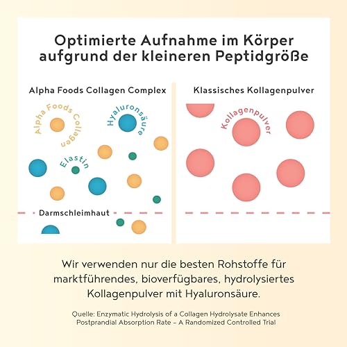 Kollagen Pulver mit Marine Elastin und Hyaluronsäure von Alpha Foods