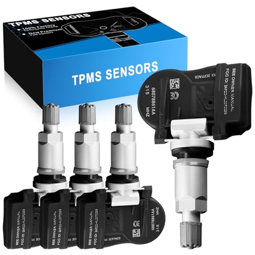 YZHIDIANF 68078861AA 315MHz Pre-Programmed Tire Pressure Sensor Fit for:-Dodge Durango 2007-2009 Charger for:-Jeep Liberty 2005-2012 Wrangler for:-Chrysler for:-Mitsubishi TPMS Monitor (4 Pack)