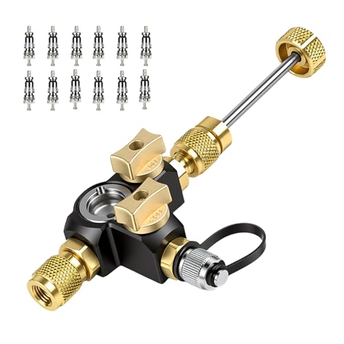 Drako-Myxx Upgrade VC2G 1/4 Valve Core Removal Tool Dual Valve with Sight Glass A2L Compatible Vacuum-Rated 20 microns Fast Recovery&Evacuation HVAC Tools