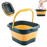 JXAXD Fußbadewanne Faltbar, Fußbad Faltbar mit Massage, 15L Fassungsvermögen Wanne für Fußbad, Fußwanne Fußbad mit Griff, Schüssel für Faltbares Fußbad Fußmassage zum Stressabbau