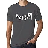 Camiseta Estampada para Hombre Evolución De La Escalada – Climbing Evolution – T-Shirt Vintage Manga Corta Regalo Original Cumpleaños Diseño Gráfico Moda Gris ratón M