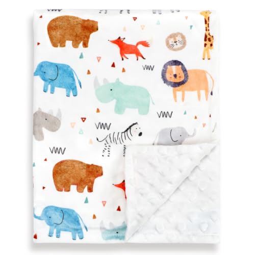 Man Fai Sky Baby Blankets for Boys Girls, Soft Minky Blankets with Double Layer Dotted Backing...