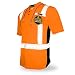 KwikSafety (Charlotte, NC) ESTIMATOR (Y-Neck Button with POCKET) Class 2 ANSI High Visibility Safety Shirt Fishbone Reflective Tape Construction Security HiVis Clothing Men Short Sleeve Orange XL