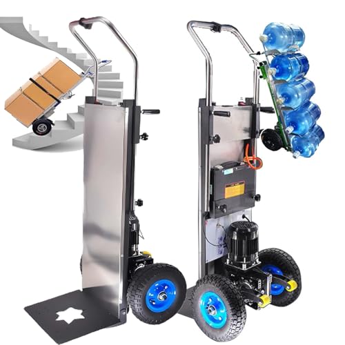 Carro Sube-Escaleras Eléctrico - Subida Y Bajada De Escaleras, Motor Sin Escobillas De 1200 W, Capacidad De Carga (400 Kg), BateríA ExtraíBle (48 V/36 Ah), Manija Con BotóN (Instantly Open/Stop)