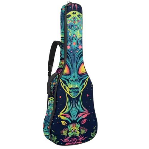 Housse guitare aliens colorés étanche en tissu Oxford avec poches