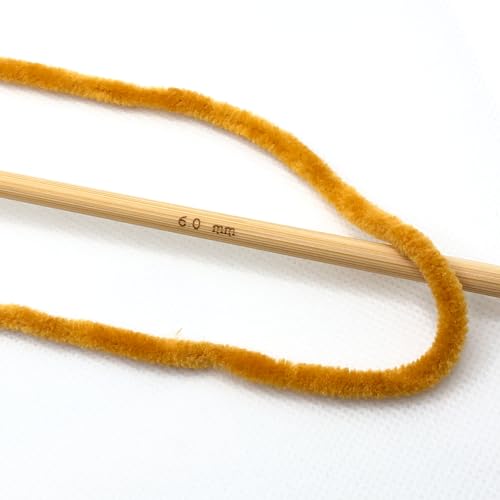 Image of Cuddly Velvet Chenille Yarn, Super Soft Fluffy Bulky for Knitting Crocheting Crafting Blanket Amigurumi, Durable for Shedding, 100 Gram (3.53 Ounces) 109 Yards (100 Meters) (Marigold)