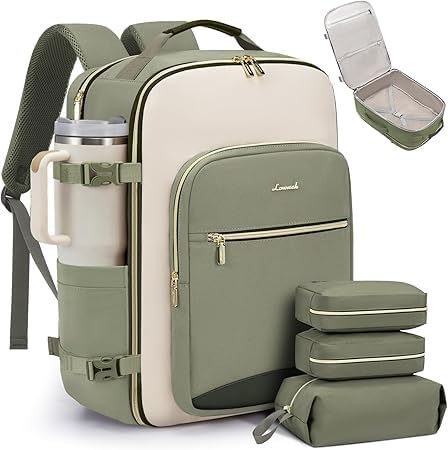 40L Large Travel Backpack for Women & Men Airline Approved Carry-On Backpack with 3 Packing Cubes |Waterproof Travel Bag Fits17 Laptop Multi-Compartment Flight Travel Backpack for Business-image-21