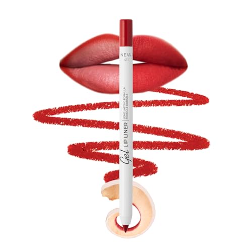 Lamel Gel Lip Liner Pencil - Ruby Red - 2-in-1 Waterproof Lip Liner - 8-Hour Wear Creamy Texture Sharpenable High Pigment - Provides Smooth Finish or Full Coverage - N.411