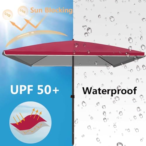 Sombrilla rectangular de patio ajustable para evitar el calor en la piscina 4