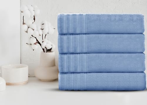 Velosso 4 Pce Hampi Towel Bale Set Luxuriously Soft, Highly Absorbent 100% Combed Ring Spun Cotton, Oversized Thick 2 Hand Towels and 2 Bath Towels, Premium Towels Spa & Hotel (Blue) - Cosy Home Interiors Velosso 4 Pce Hampi Towel Bale Set Luxuriously Soft, Highly Absorbent 100% Combed Ring Spun Cotton, Oversized Thick 2 Hand Towels and 2 Bath Towels, Premium Towels Spa & Hotel (Blue) - Image 4