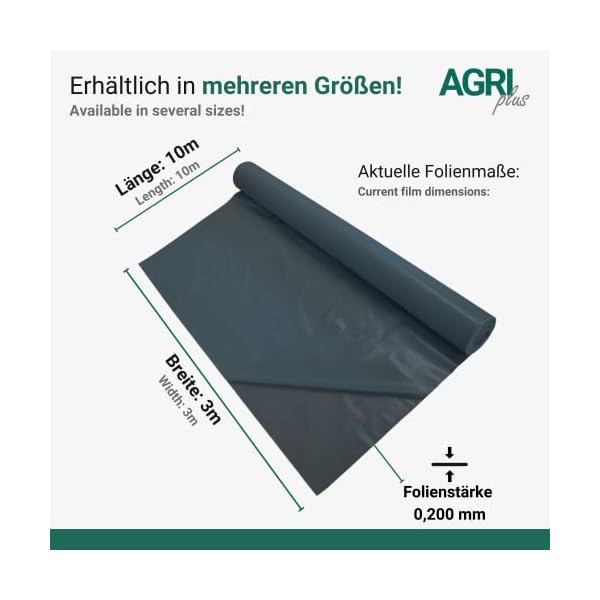 dm-folien gmbh Baufolie 3 x 10 m auf Rolle I Opake & reißfeste Allzweckplane aus Polyethylen I Wasserfeste Schutzfolie… – Bild 4