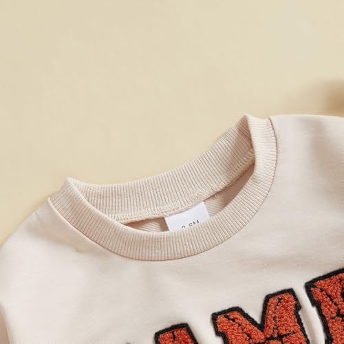 Infant Baby Boy Girl Basketball Outfit Game Day Bow Print Long Sleeve Bubble Romper Sweatshirt Newborn Fall Shirt4