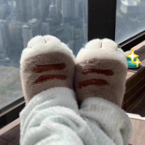Cat Paws Slippers, Women Men Cozy Plush Cat Feet Slippers Winter House Cute Cat Foot Fluffy Footwear2