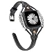 TOYOUTHS Leather Strap Compatible with Fitbit Versa/Versa 2 Bands for Women Slim Genuine Leather Wristbands Replacement Versa Lite Special Edition Dressy Handmade Accessories Black