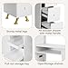 Manicure Table Nail Desk for Nail Tech, Professional Nail Station with USB & Power Outlets, Nail Beauty Salon Storage Acetone Resistant w/Metal Legs, Wrist Cushion, Multiple Shelves, White Gold
