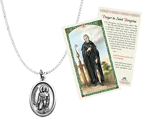 Collier St Peregrine apaiser l'angoisse du cancer avec médaille Saint Pèlerin Trendzeen