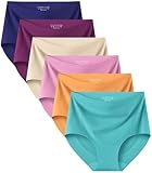 Kalapa Seamless Womens Underwear High Waisted No Show Briefs Silky Stretch Breathable Full Coverage Ladies Panties Multi Pack (US, Alpha, Large, Regular, Regular, Multicolour-3)