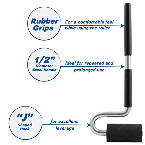 Fulton Long Handle J Roller With Thick Rubber Roller 1-1/2” In Diameter By 2-7/8” Wide For Veneers Laminate Wall Coverings And Edge Banding For Maximum Pressure Adhesion #TOP4