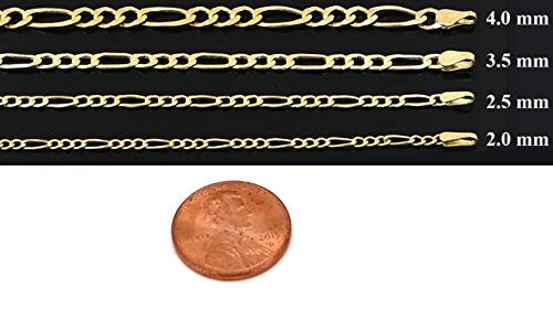 Bracelet Real 10K Yellow Gold Hollow Figaro 4.0Mm, 7" To 10" (10) #TOP2