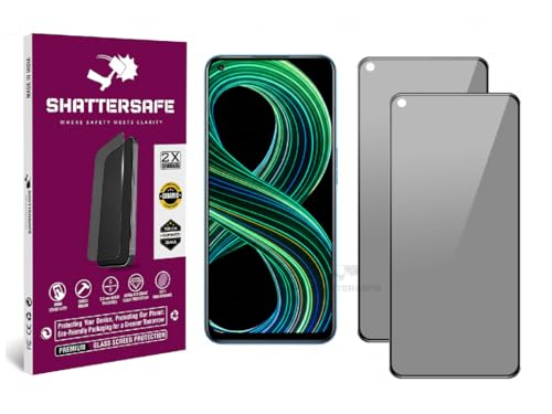 Image of Anti-Spy Privacy Tempered Glass Compatible For Realme 8 5G / 8s 5G / 9 5G / 6 / 6s / 6i / 7 [Pack of 2]. Anti-Scratch, Edge-to-Edge Protection With Easy Installation Kit