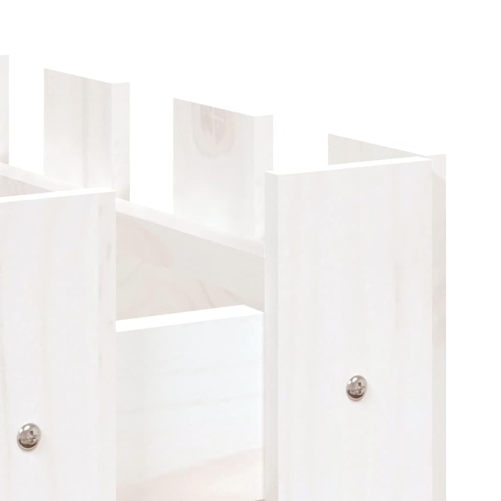White Wooden Raised Garden Bed 150 x 50 cm wytrzymałe drewno sosnowe do użytku na zewnątrz, do sadzenia kwiatów, zioła, sukulentów, kaktusów, orchidei, bonsai, uprawy z tacą drenażową