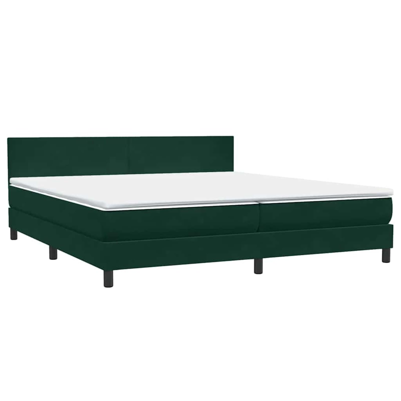 ATOMSTACK MAKER Letto a molle, 180 x 220 cm, colore verde scuro, design in velluto con testiera regolabile in altezza, materasso a molle insacchettate e topper traspirante, con rete a doghe e 2