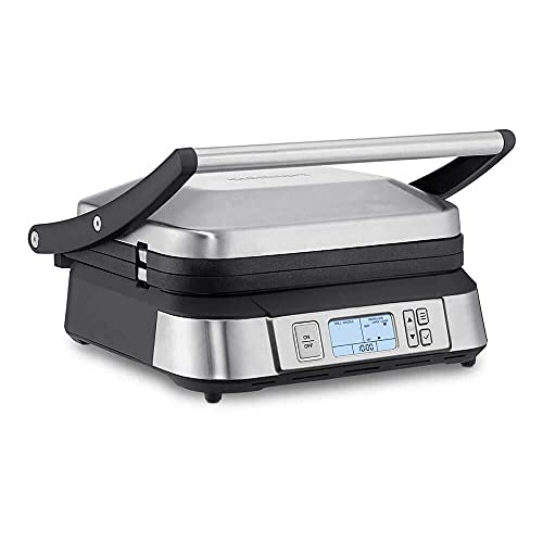 Cuisinart GR-6S Contact Smoke-Less Mode Griddler, 11.5'(L) x 10.5'(W) x 7.0'(H), Silver (Renewed)