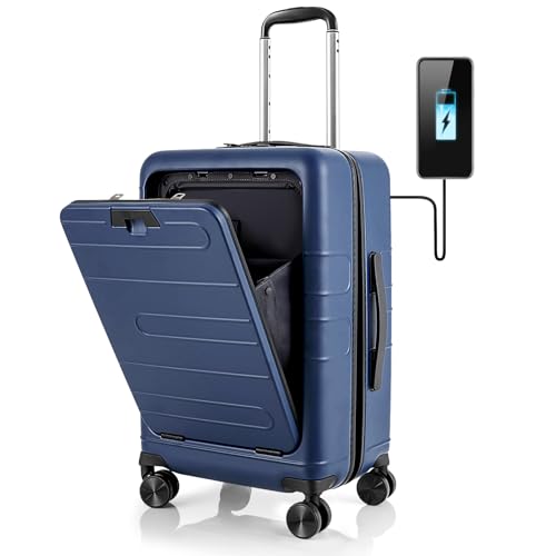 Costway 20” Carry-on Luggage, Lightweight PC Hardside Suitcase w/...