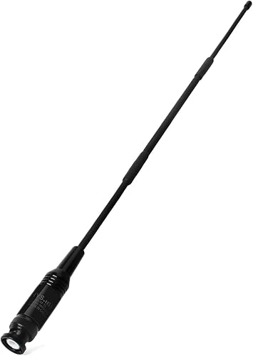Miniatura 7 de HYS Antena BNC-macho de 27 Mhz de 13 pulgadas para radio portátil CB con conector BNC compatible con radio CB Cobra Midland Uniden Anytone CB