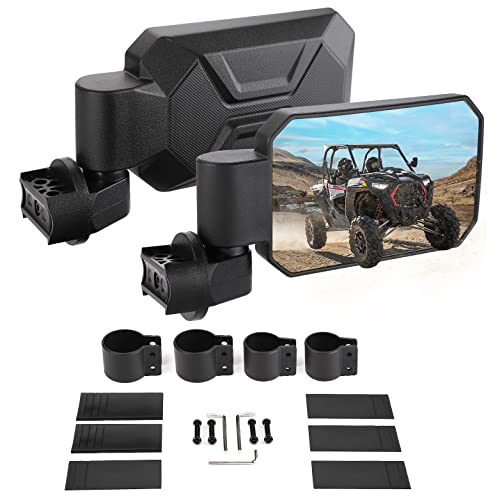 KEMIMOTO UTV Side Mirrors with 1.6 to 2 Roll Bar Cage Adjustable SXS Rearview Side Mirrors Compatible with Polaris RZR Can-Am Maverick X3 Pioneer Talon Kawasaki Teryx Gator CFMOTO