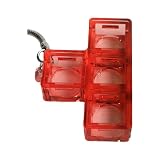 FOLODA Llavero con botón de presión reductor de ansiedad, diseño de bloque de azúcar transparente, adorno para relajación, accesorio de decoración de escritorio, llavero colorido, rosso, Talla única