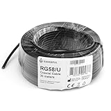 RANGEFUL RG58 Koaxialkabel 30m — 50 Ohm antennenkabel kompatibel mit SMA BNC TNC PL259 UHF N Stecker — schwarz dünn 5mm Coax kabel verlängerung für CB funk, WLAN, Internet, Router, GSM 4G 5G repeater