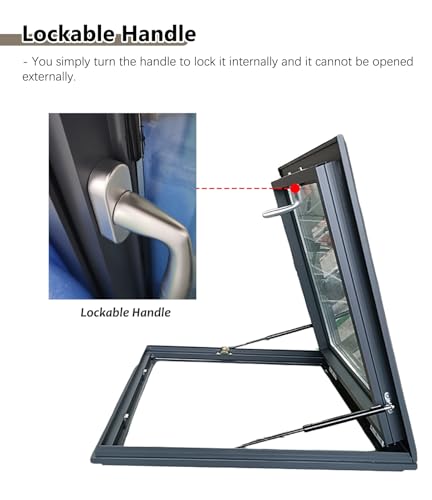 Sportello per lucernina in vetro isolante personalizzabile, copertura di ventilazione facile da installare per lucernina, finestra di accesso per soffitta, sala solare, lucerna