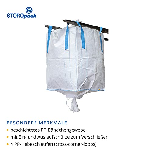 Big Bag Sack Storopack 10 Bigbags 90x90x115cm mit Auslaufstutzen