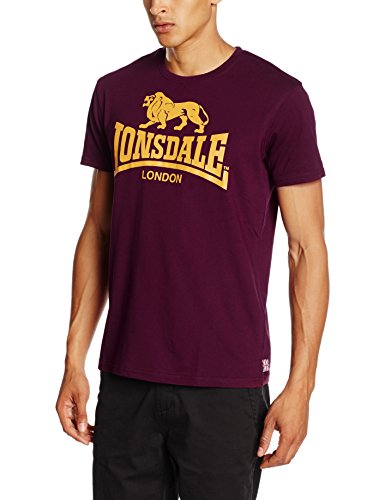 Lonsdale London Herren T Shirt Trägerhemd Logo, Blutrot, M