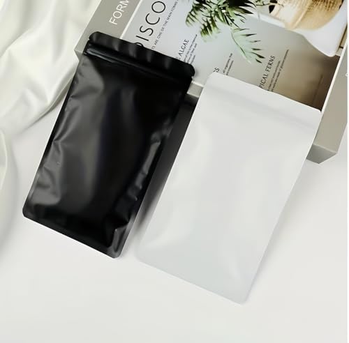 Rimiko 50 Pcs Sachets Zip Refermables Opaques, Pochettes Mylar Alimentaire avec Couleur Mate, Pochons Zip Hermétiques pour Vente au Détail et Stockage des Objets (Noir, 12x20 cm) – vue 5