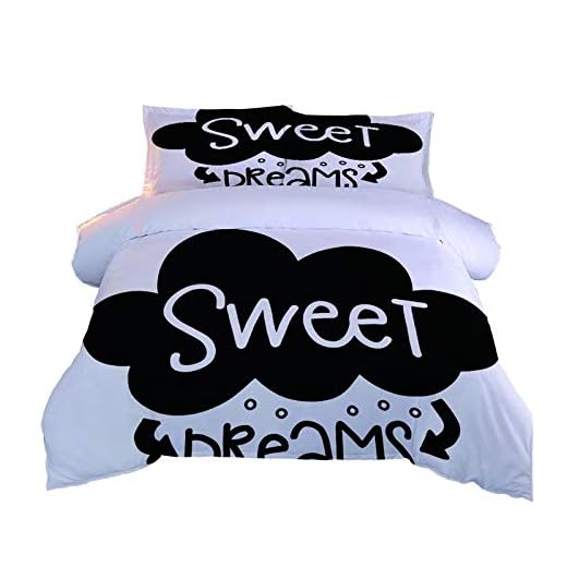 GYUSGT Påslakan 3D,Engelska alfabetmönster,Tryckt sängklädset 3st med,blixtlås i polyester, 1 täckeöverdrag 2 örngott, för tonåringar vuxna och flickor, 135cm(W) x200cm(H)