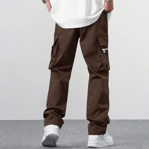 Mens Pants Casual Slim Fit Baggy 2025 Pants Cargo with Multi Pockets Solid Relaxed Fit Trousers Big and Tall Outfit3