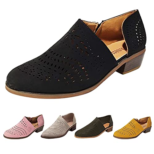 Chaussures de Travail Femme Rose Mules et Sabots Fille Bout Légèrement Ouvert Boucle Mariage Soirée Utilité Professionnelle Décontracté Tendance Femmes Chaussons Basket Femme Animal Print(Noir 36) Cover